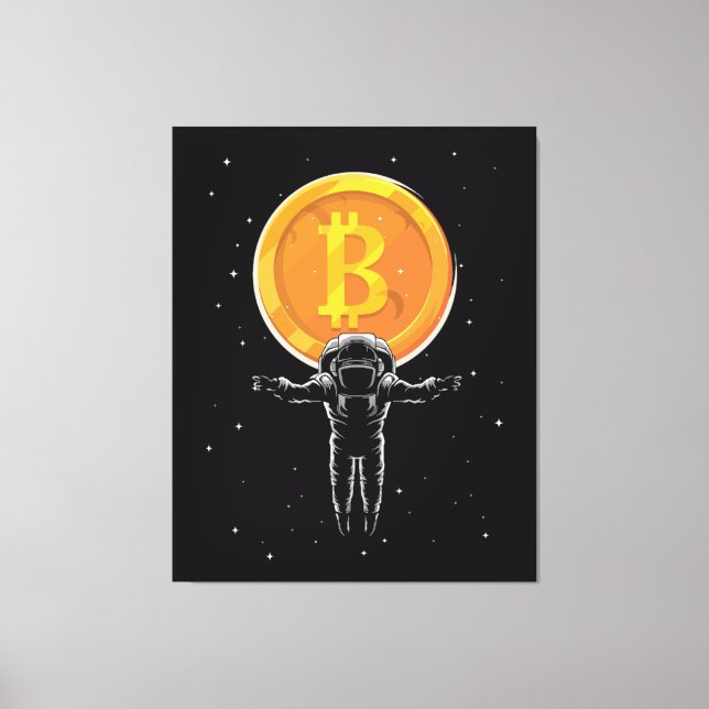 Impressão Em Tela Astronauta Bitmoeda à Lua - Bitmoney Crypto (Frente)