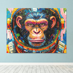 IMPRESSÃO EM TELA ASTRONAUTA CHIMPANZÉ VOLTANDO PARA CASA-12