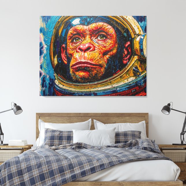 IMPRESSÃO EM TELA ASTRONAUTA CHIMPANZÉ VOLTANDO PARA CASA-4 (Insitu(Quarto))