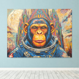 IMPRESSÃO EM TELA ASTRONAUTA CHIMPANZÉ VOLTANDO PARA CASA-4