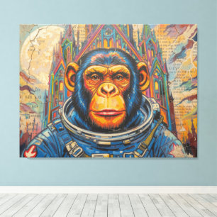 IMPRESSÃO EM TELA ASTRONAUTA CHIMPANZÉ VOLTANDO PARA CASA-4