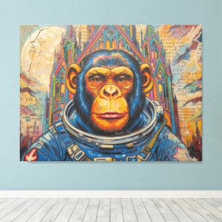 IMPRESSÃO EM TELA ASTRONAUTA CHIMPANZÉ VOLTANDO PARA CASA-4