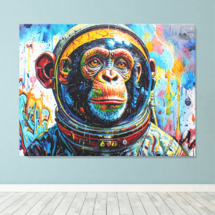 IMPRESSÃO EM TELA ASTRONAUTA CHIMPANZÉ VOLTANDO PARA CASA-9