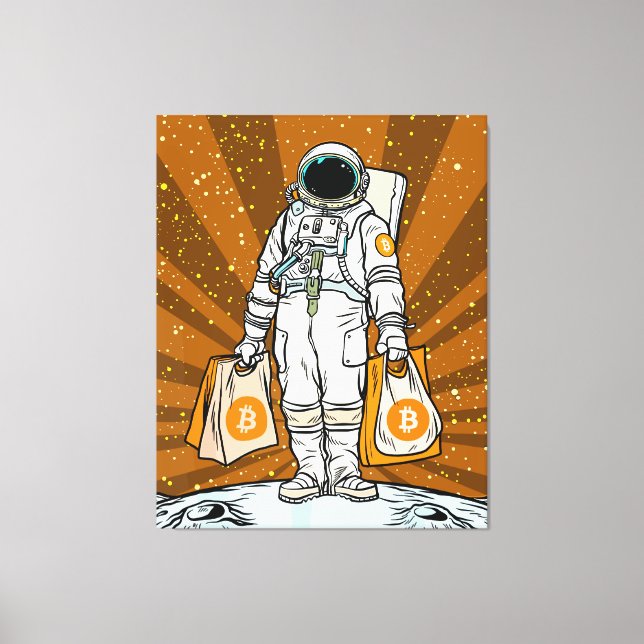 Impressão Em Tela Astronauta Criptográfico BITCOIN-HODL (Frente)