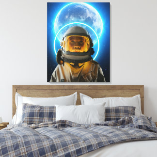 Impressão Em Tela astronauta feminina e lua