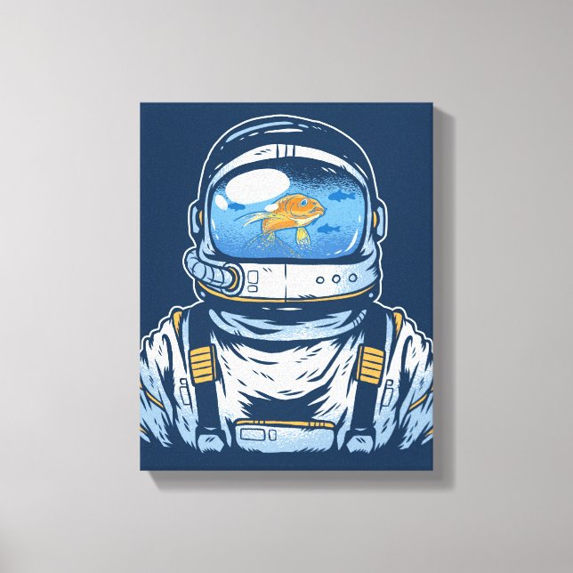 Impressão Em Tela Astronauta Goldfish (Frente)