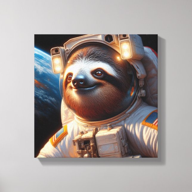 Impressão Em Tela Astronauta Preguiça (Frente)