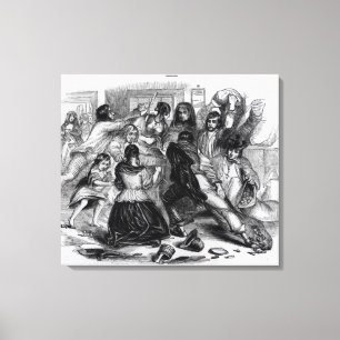 Impressão Em Tela Ataque em uma loja da batata em Ireland, c.1845