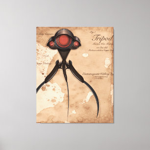 Impressão Em Tela Ataque estrangeiro do tripé da ficção científi