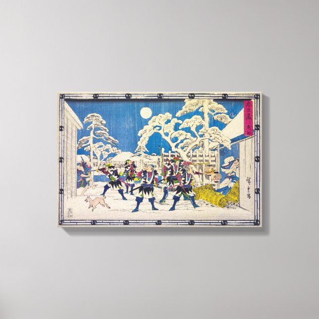 Impressão Em Tela Ataque Noturno | Utagawa Hiroshige | (Frente)