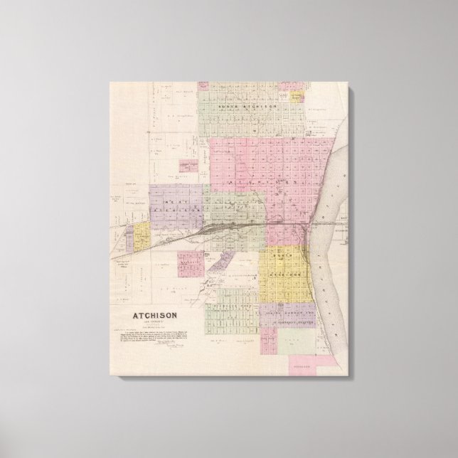 Impressão Em Tela Atchison e next, Kansas (Frente)