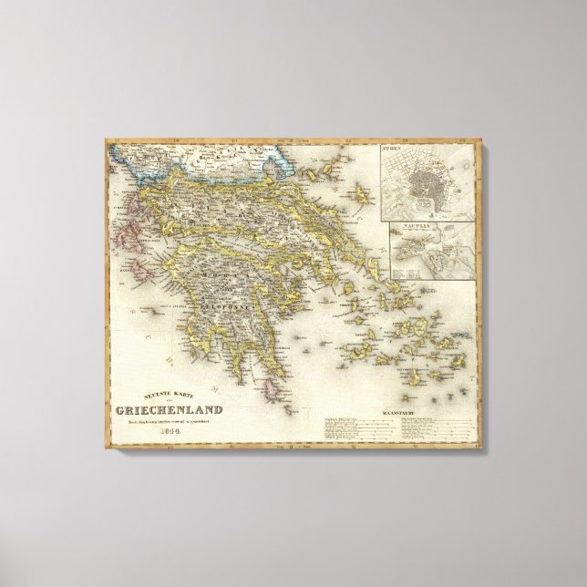 Impressão Em Tela Atenas, Grécia (Frente)