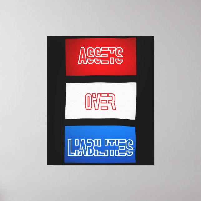 Impressão Em Tela Ativos Sobre Passivos Sinalizador Wall Art (Frente)