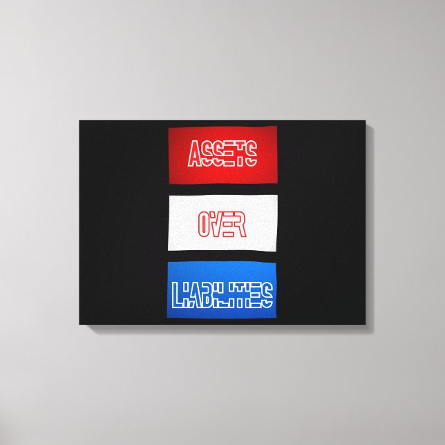 Impressão Em Tela Ativos Sobre Passivos Sinalizador Wall Art (Frente)