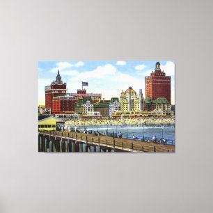 Impressão Em Tela Atlantic City New-jersey ao longo da linha
