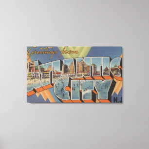 Impressão Em Tela Atlantic City, New-jersey (cena do passeio à beir