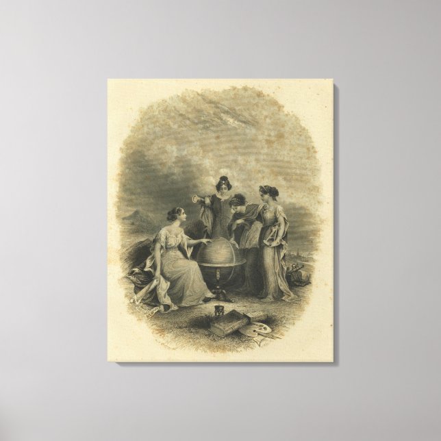 Impressão Em Tela Atlas do Mundo com Meio Título Colton (Frente)