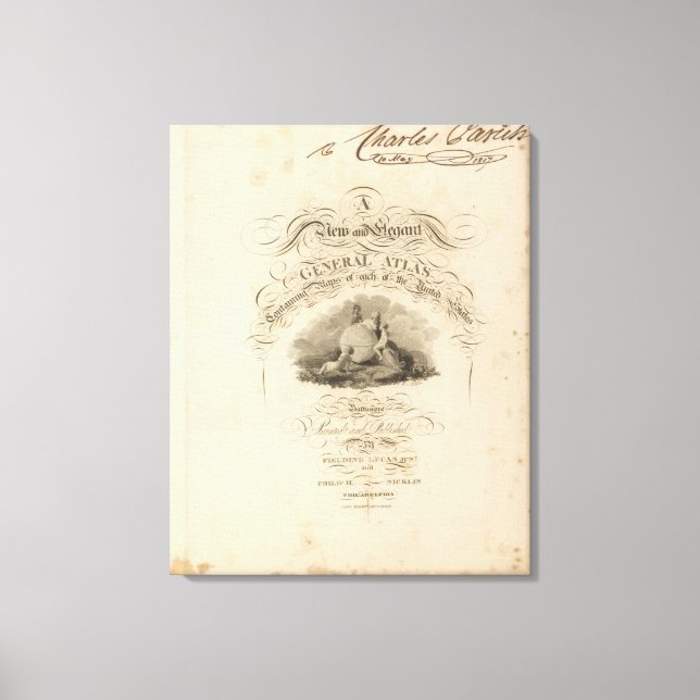 Impressão Em Tela Atlas dos Estados Unidos (Frente)