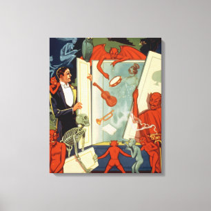 Impressão Em Tela Atração Mágica do Mágico Vintage Carter, o Grande