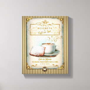 Impressão Em Tela Au de café Lait & Beignets