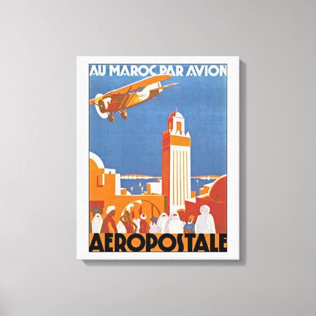 Impressão Em Tela Au Maroc Par Avion - m (Frente)