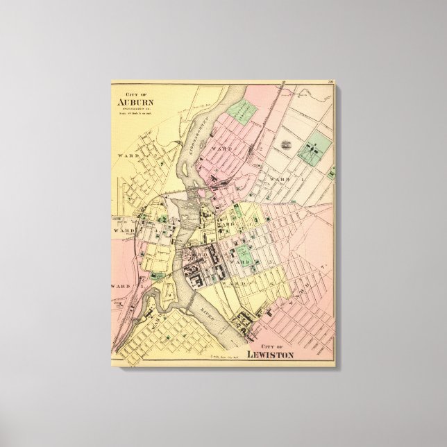 Impressão Em Tela Auburn, Lewiston (Frente)