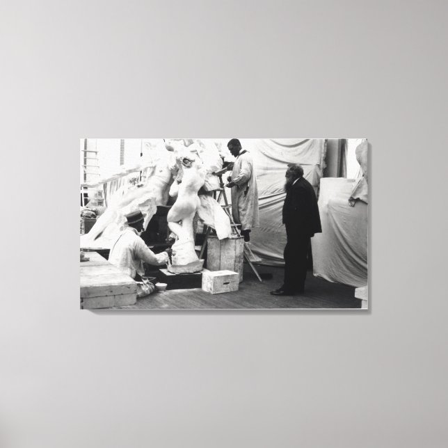 Impressão Em Tela Auguste Rodin em seu estúdio em Paris (Frente)