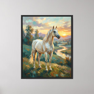 Impressão Em Tela Aurelion — Cavalo Majestoso Pintura em Óleo de Art