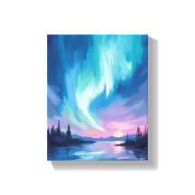 Aurora Boreal Inverno Aquarela
