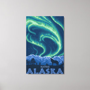 Impressão Em Tela Aurora boreal - Katmai, Alaska
