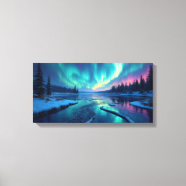 Impressão Em Tela Aurora Boreal Luzes do Norte