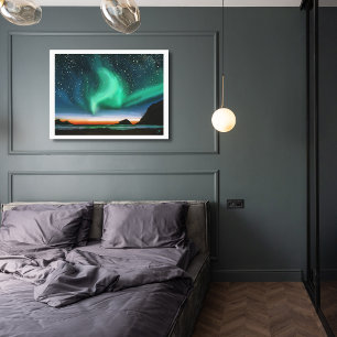 Impressão Em Tela Aurora Boreal - Pintura a Óleo