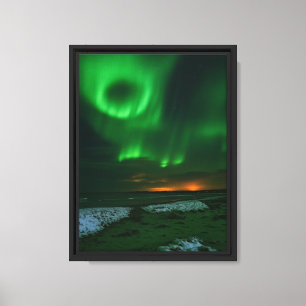Impressão Em Tela Aurora Borealis Sobre A Costa De Neve