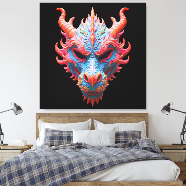 Impressão Em Tela Aurora Dragon Mask (Insitu(Quarto))