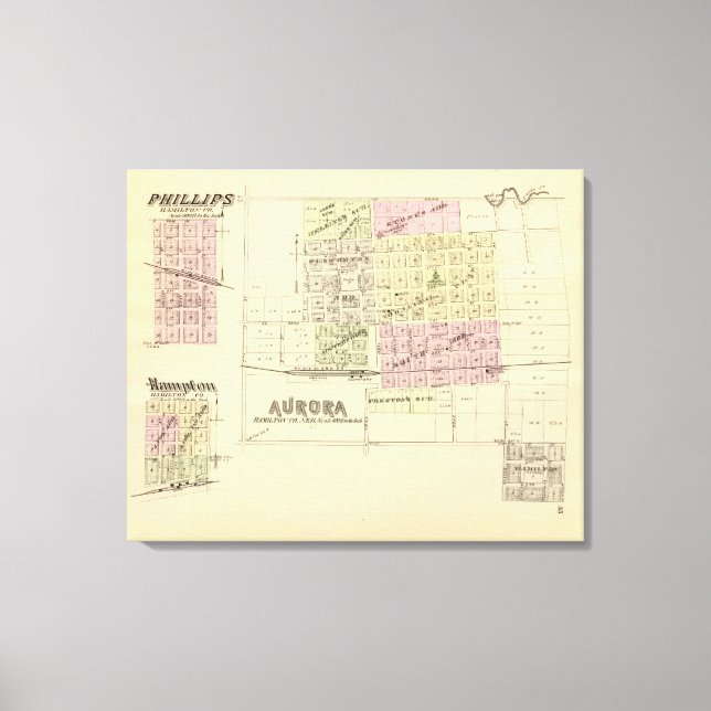 Impressão Em Tela Aurora, Phillips, um Hampton, Nebraska (Frente)
