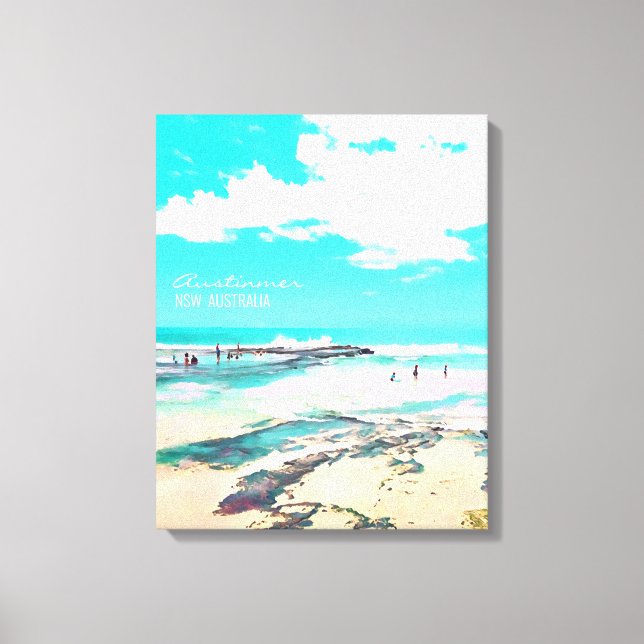 Impressão Em Tela Austinmer Beach, costa sul da NSW (Frente)