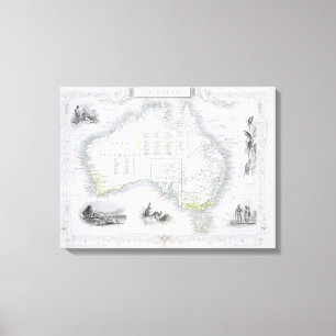 Impressão Em Tela Austrália, de uma série de mapas do mundo public