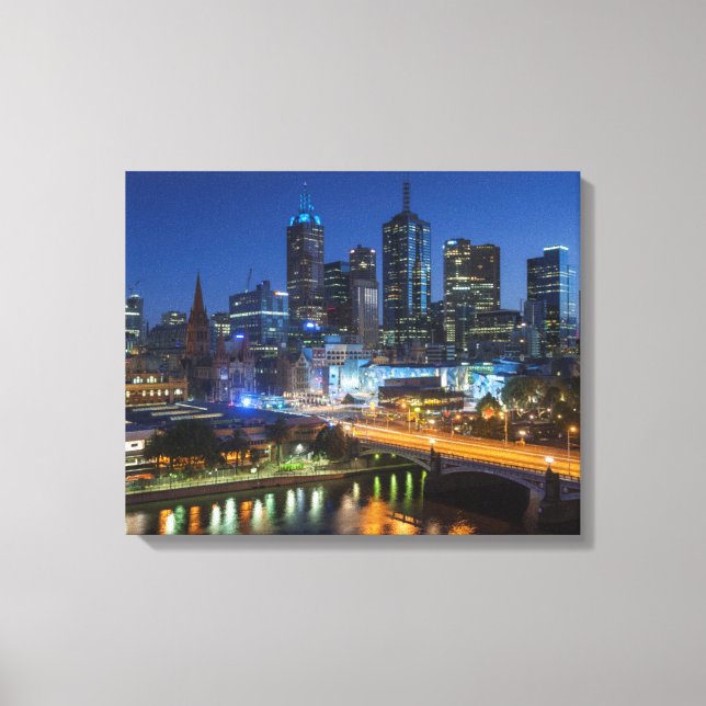 Impressão Em Tela Austrália, Vitória, Melbourne, horizonte com (Frente)