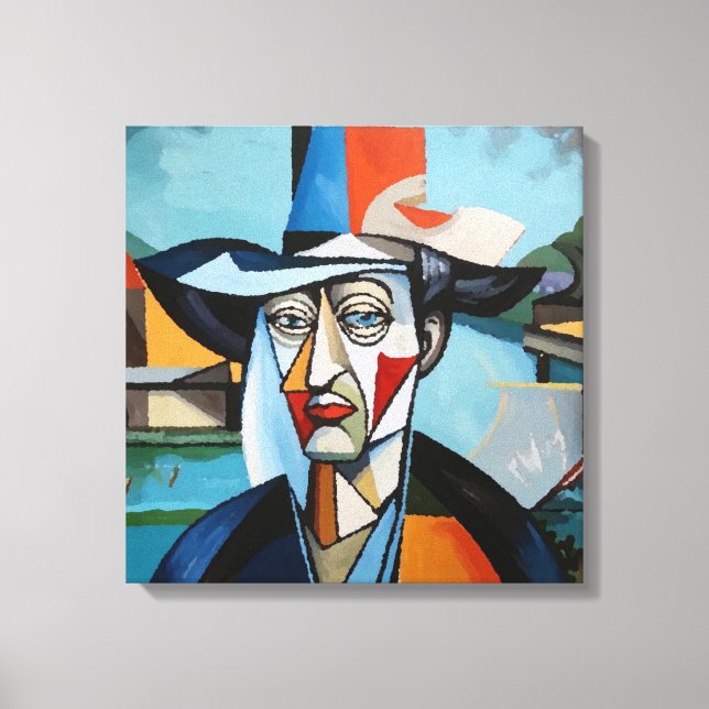 Impressão Em Tela Autoretrato do artista francês Raphael Canossa (Frente)