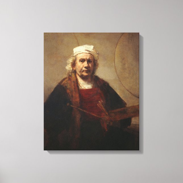 Impressão Em Tela Autoretrato Rembrandt com Dois Círculos (Frente)