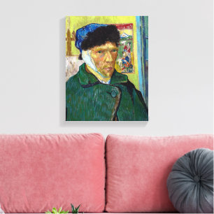 Impressão Em Tela Autorretrato com a Orelha Cortada   Van Gogh  
