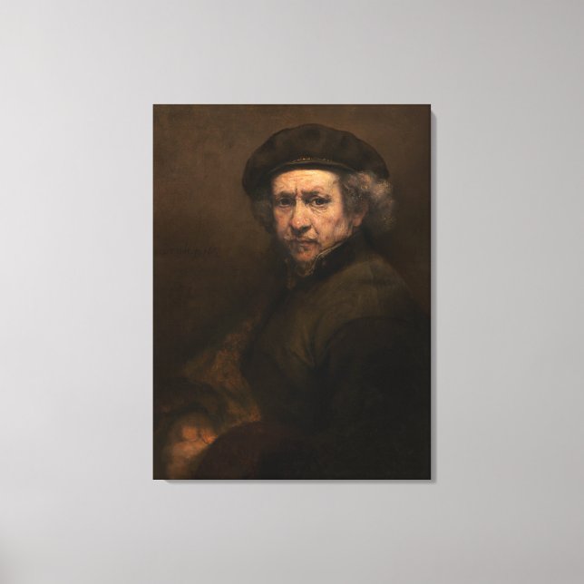Impressão Em Tela Autorretrato de Rembrandt: Pintor da Idade de Ouro (Frente)