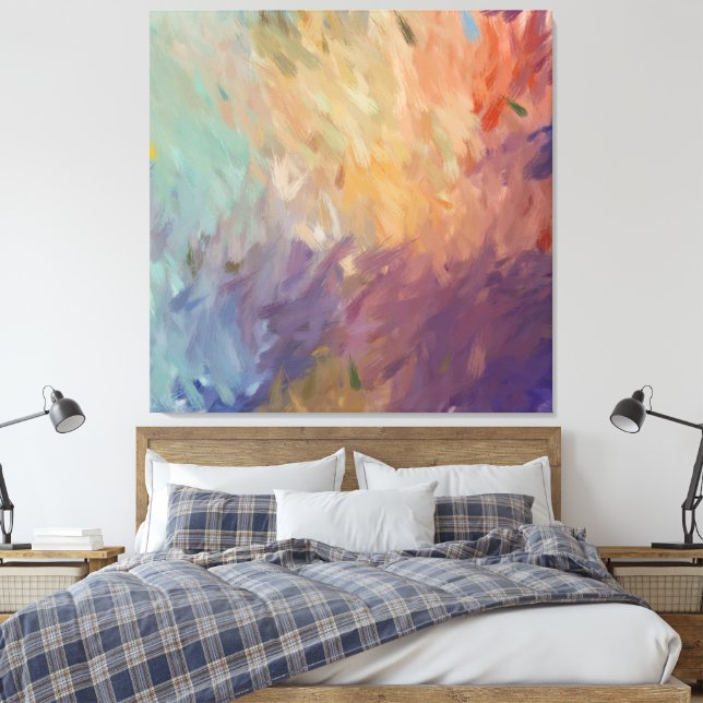 Impressão Em Tela Autumn Abstract Brushstrokes (Insitu(Quarto))