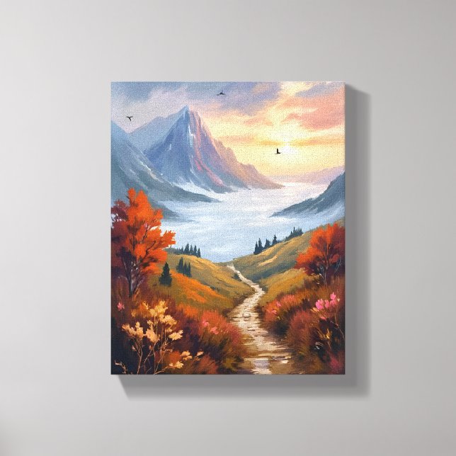 Impressão Em Tela Autumn Daydreams | Fall Mountain Landscape Painted (Frente)