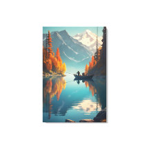 Autumn Lake Fishing | Mountain Wall Art