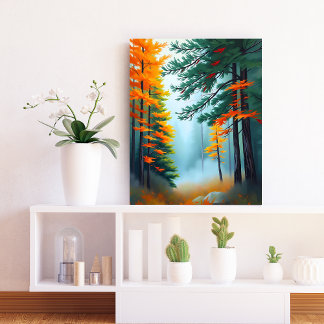 Impressão Em Tela Autumn Pine Mist Wall Art