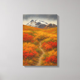 Impressão Em Tela Autumn Trail to Snowy Peaks