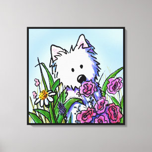Impressão Em Tela Auxiliar do Jardim de Cachorros KiniArt Westie