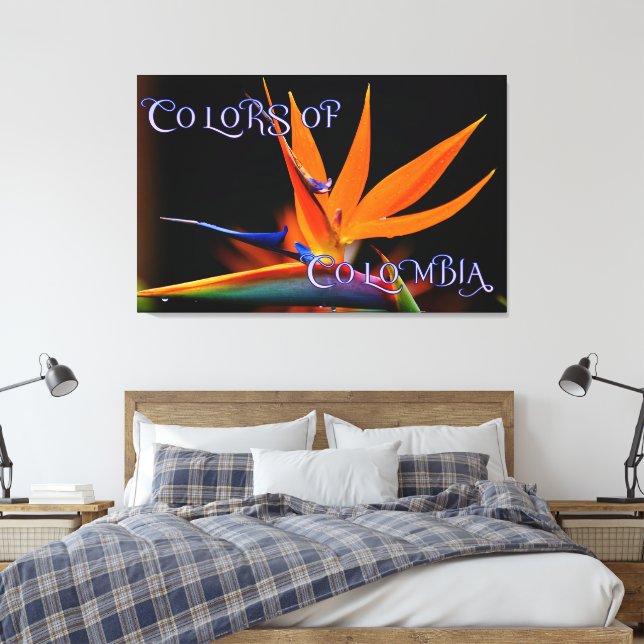 Impressão Em Tela Ave Flamboyant da Flor do Paraíso (Insitu(Quarto))