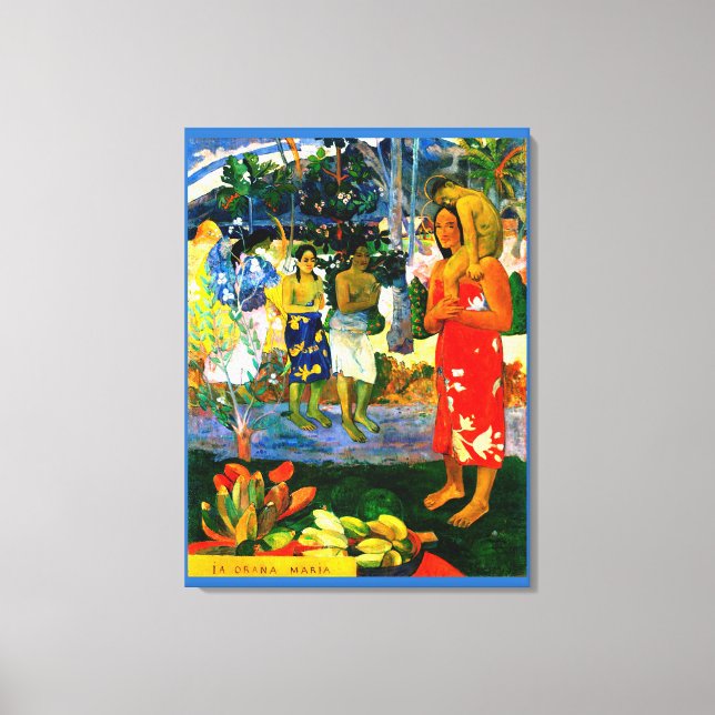 Impressão Em Tela Ave Maria (Ia Orana Maria) (1891) por Paul Gauguin (Frente)